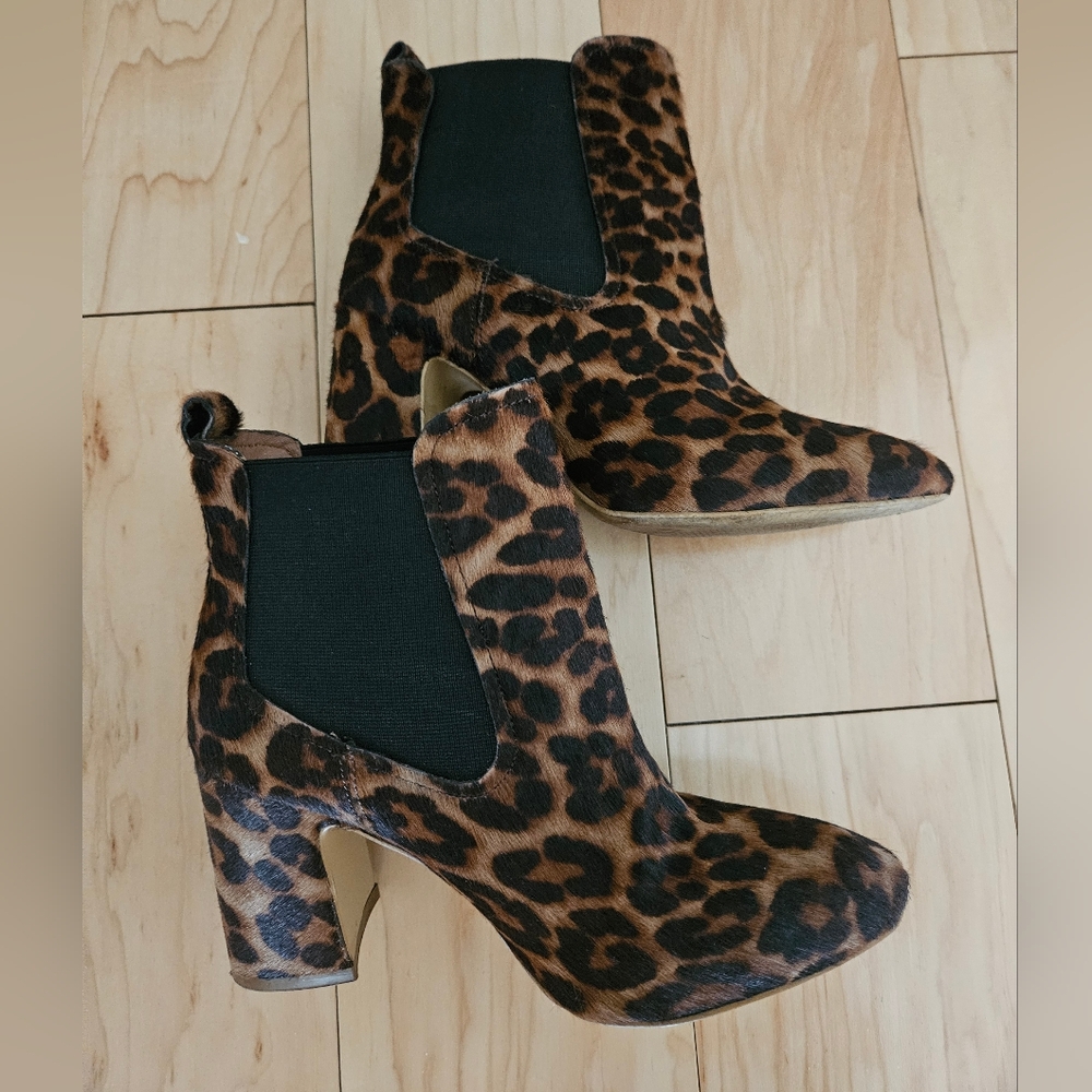 KURT GEIGER LONDON RAYLAN CHELSEA LEOPARD PRINT BOOTIES 36